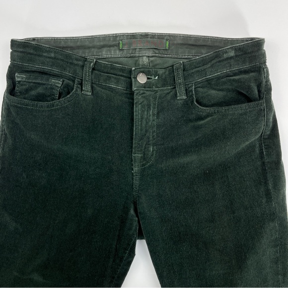 J Brand Skinny Leg Mid-Rise Micro-Cords in Conifer (dark green), W29 L29 - Picture 3 of 15